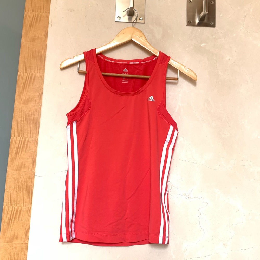 Adidas Climacool pink white workout tank top